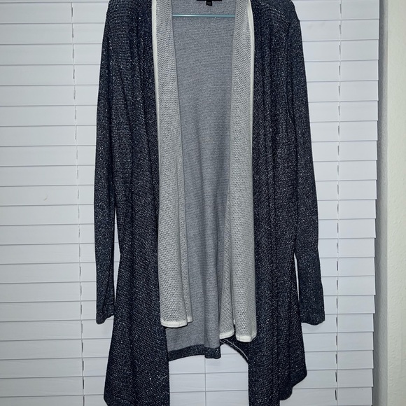 Lane Bryant Shimmer Navy Blue Cardigan - Picture 2 of 6